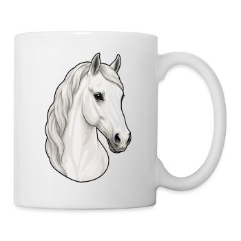 Elegant grey Lipizzan horse portrait - Mug - white - Right