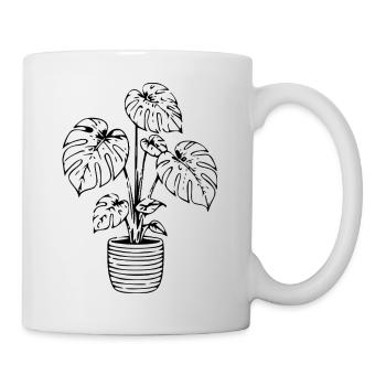 Monstera in a Pot – Minimalist Botanical - Mug - white - Right