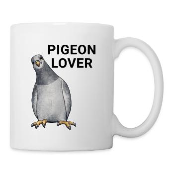 Taube vor schwarzem Hintergrund - Tasse - Weiß - Rechts