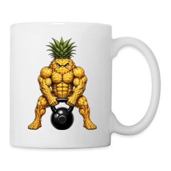 Ananas Frucht Fitness Workout Sommer - Tasse - Weiß - Rechts