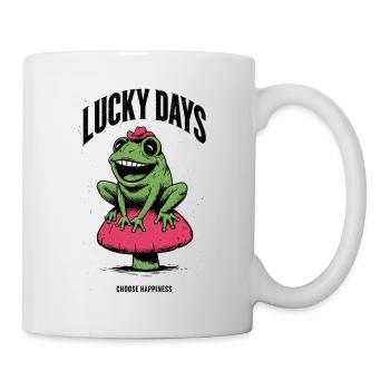 Grenouille porte-bonheur au chapeau champignon - Mug blanc - blanc - Droite