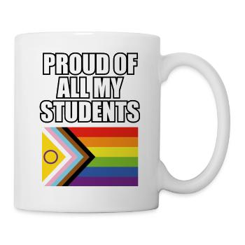 Fier de tous mes élèves LGBT Pride Enseignant en sécurité - Mug blanc - blanc - Droite