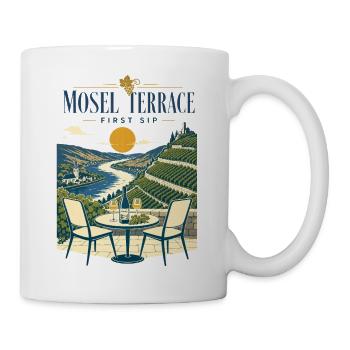 Mosel Wine Hiking Terrace First Sip Scenic Design - Mug - white - Right
