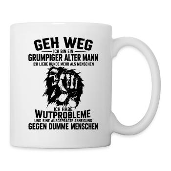Grumpiger Alter Mann mit Wutproblemen - Tasse - Weiß - Rechts
