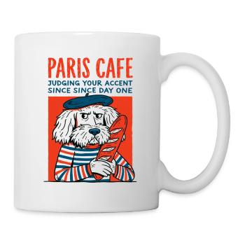 Chien café de Paris avec baguette - Mug blanc - blanc - Droite