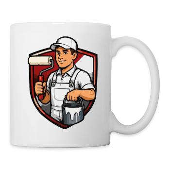 Pinselheld Maler Profi Shield - Tasse - Weiß - Rechts