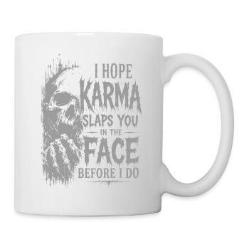 Skull Vintage Design mit schwarzem Humor - Tasse - Weiß - Rechts
