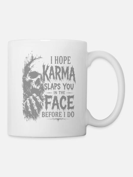 Skull Vintage Design mit schwarzem Humor - Tasse - Weiß