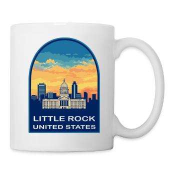 Little Rock Arkansas Capitol Sunset Travel Badge - Mug - white - Right