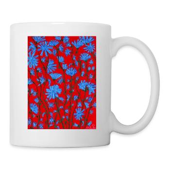 Fleurs de chicorée - Mug blanc - blanc - Droite