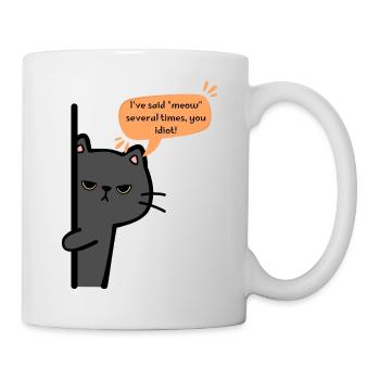 Sarkastische Katze am Rand - Tasse - Weiß - Rechts