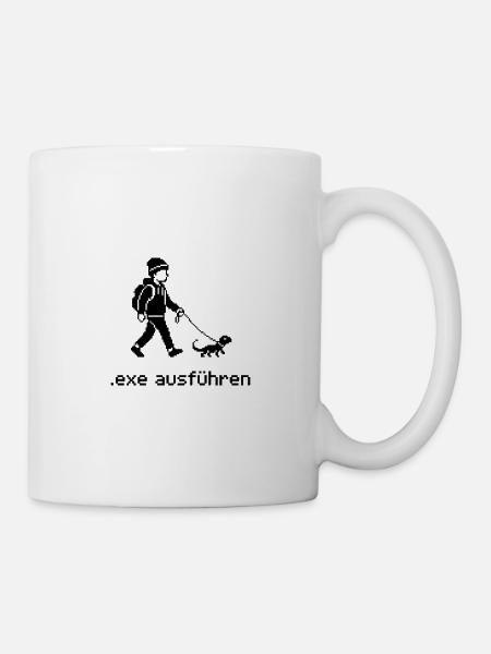 .exe ausführen ADMIN Pixel Art - Tasse - Weiß