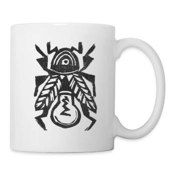Scarabée Idée - Noir Luciole - Mug blanc - blanc - Droite