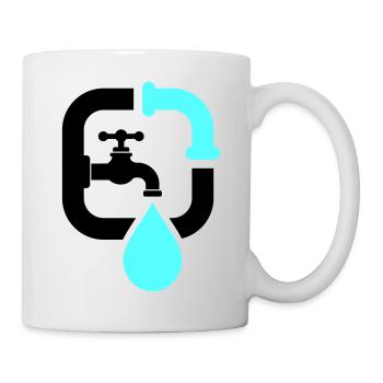 Logo du tuyau de robinet de plombier - Mug blanc - blanc - Droite