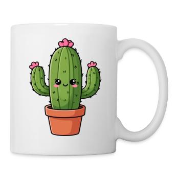 Kaktus Kawaii Pflanze grün Geschenk Geburtstag - Tasse - Weiß - Rechts