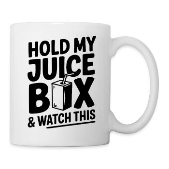 Tiens ma boîte de jus et regarde-moi - Mug blanc - blanc - Droite