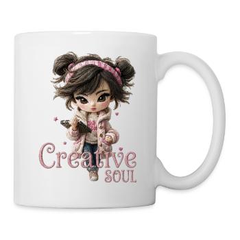 Carnet de croquis créatif d’âme de fille mignonne - Mug blanc - blanc - Droite
