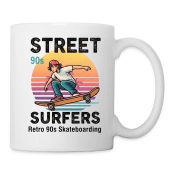 90er Street Surfer Skateboard - Tasse - Weiß - Rechts