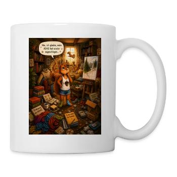 Hm, ich glaube, mein ADHS hat wieder zugeschlagen - Tasse - Weiß - Rechts