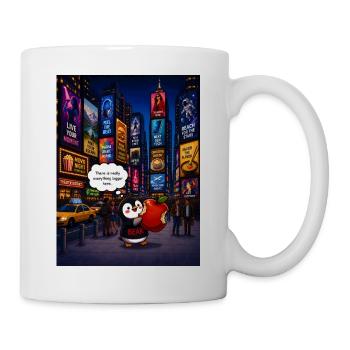 Beak Apple – Drôle de design de pingouin new-yorkais - Mug blanc - blanc - Droite