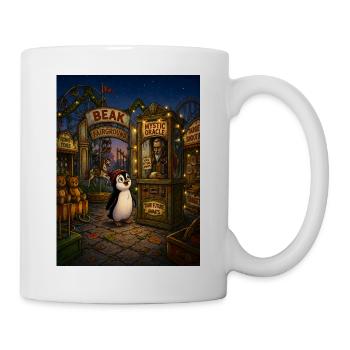 Beak's Future Awaits – Mystic Fairground Penguin - Mug - white - Right