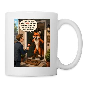 Pas de renard donné – Dessin animé drôle de renard en colère - Mug blanc - blanc - Droite