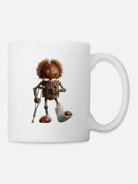 Maskottchen des Holz-Erdnussroboters - Tasse - Weiß