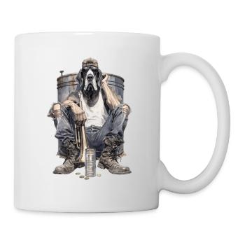 Cool Great Dane with Trumpet - Mug - white - Right