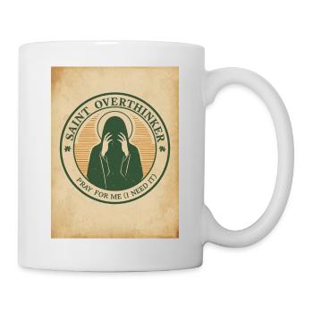 Saint Overthinker T-Shirt - Vintage Academic Style - Mug - white - Right