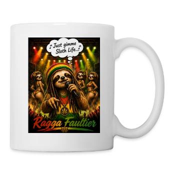 Ragga Faultier – Just Gimme Sloth Life Reggae - Tasse - Weiß - Rechts