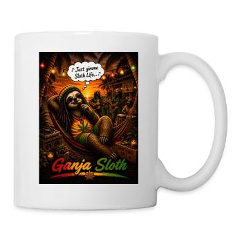 Ganja Sloth – Just Gimme Sloth Life Reggae Design - Mug - white - Right