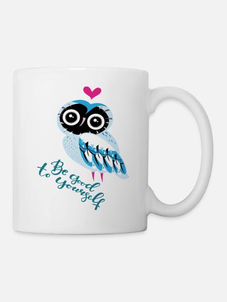  Eule  - Tasse - Weiß