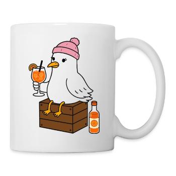 Mouette avec cocktail dans un look plage - Mug blanc - blanc - Droite