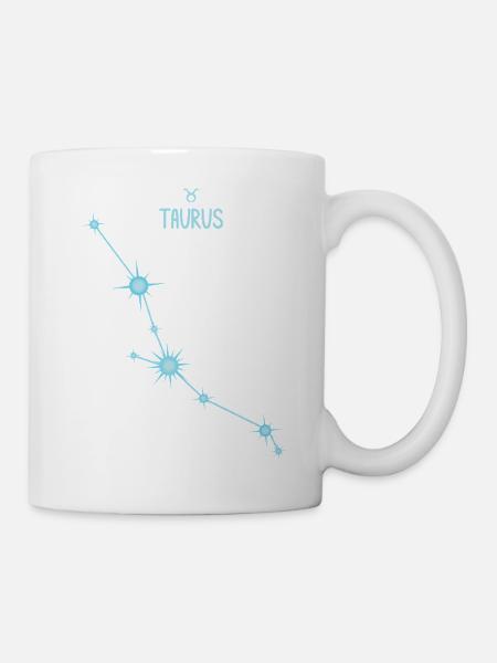 Taurus Zodiac Sign Star Constellation Pastel Blue - Mug - white