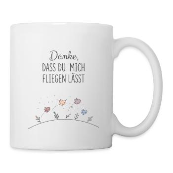 Danke Tasse Vögel Minimalistisch Geschenk Erzieher - Tasse - Weiß - Rechts