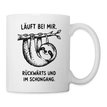 Schleichender Sloth: Rückwärts im Schongang - Tasse - Weiß - Rechts