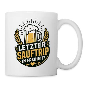 Letzter Sauftrip in Freiheit JGA - Tasse - Weiß - Rechts