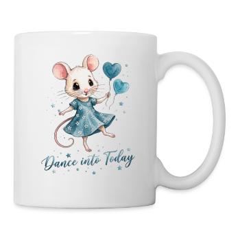 Souris dansante avec des ballons en forme de cœur - Mug blanc - blanc - Droite