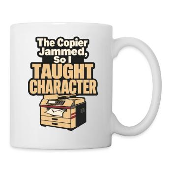Un copieur drôle de professeur bloqué, alors j’ai enseigné le caractère - Mug blanc - blanc - Droite