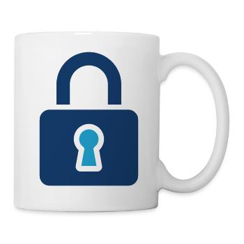 Padlock Solid Icon Secure Lock Security Protection - Mug - white - Right