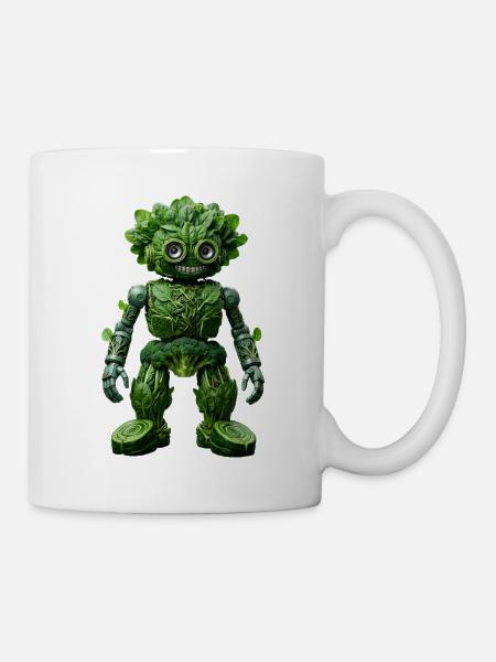 Der grüne Automaten-Avatar - Tasse - Weiß