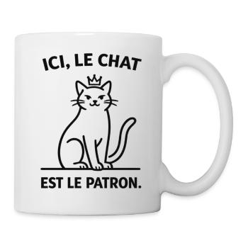  Ici Le Chat Est Le Patron - Mug blanc - blanc - Droite