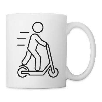 Electric Scooter Rider Line Icon Fast Urban Mobili - Mug - white - Right