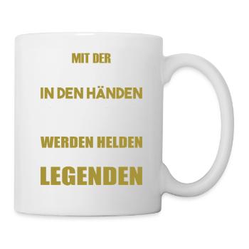 Mit der Motorsäge werden Helden zu Legenden - Tasse - Weiß - Rechts