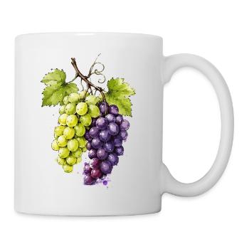 Grappe de raisins aquarelle vert violet - Mug blanc - blanc - Droite