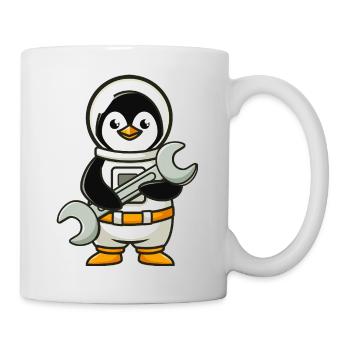 Astronaute Pingouin avec une clé à molette - Mug blanc - blanc - Droite
