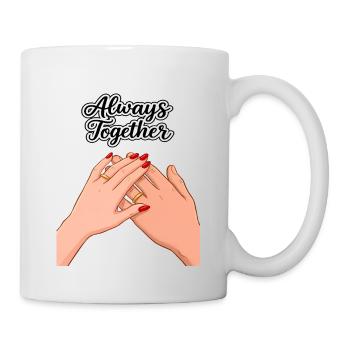 Toujours ensemble : mains avec alliances - Mug blanc - blanc - Droite