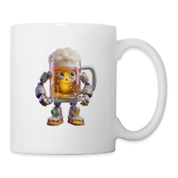 Robot beer mug with happy face - Mug - white - Right