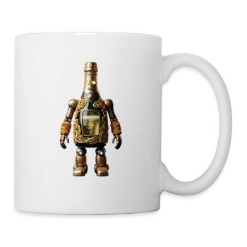 Vergoldeter Flaschenroboter mit Filigran - Tasse - Weiß - Rechts