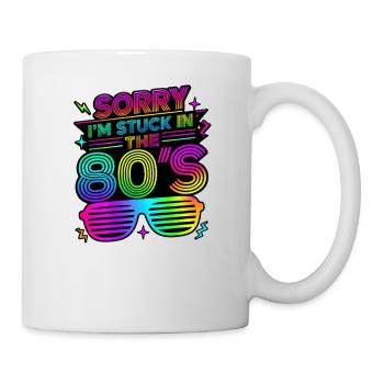 Désolé, je suis coincé dans les années 80 et 80 - Mug blanc - blanc - Droite